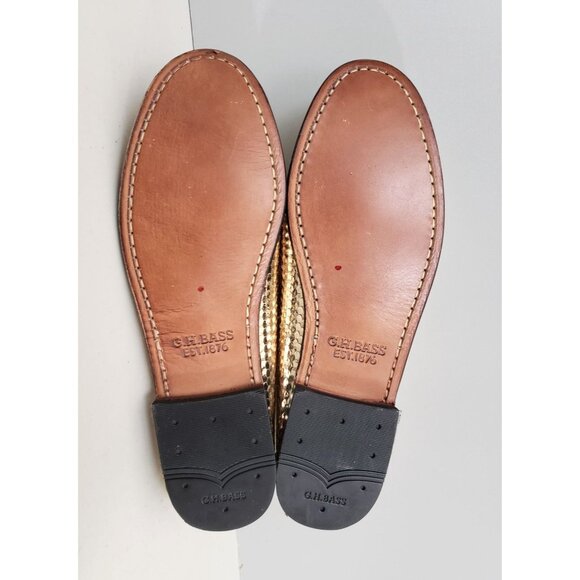 G.H.BASS Weejuns Lilianna Keeper Bit Flats Gold - Picture 4 of 4